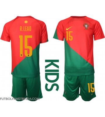 Portugal Rafael Leao #15 Primera Equipación Niños Mundial 2022 Manga Corta (+ Pantalones cortos)